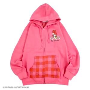 Sanrio My Melody Hoodie Zipper Jacket Japan Exclusive, Kawaii Pink Red Medium